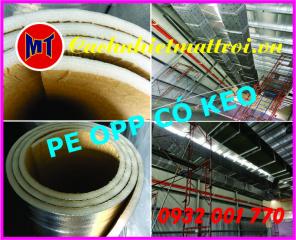 Mút xốp cách nhiệt PE OPP có phủ keo ( Foam bạc có keo - Foam điện lạnh ) 